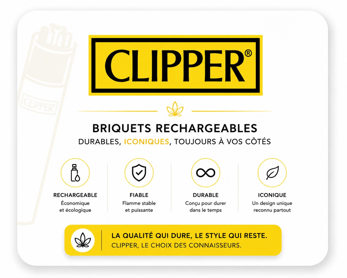 Carte de présentation de la marque CLIPPER