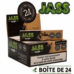 Jass Brown slim 2 en 1, Boîte de 24 carnets de 33 feuilles + 33 filtres