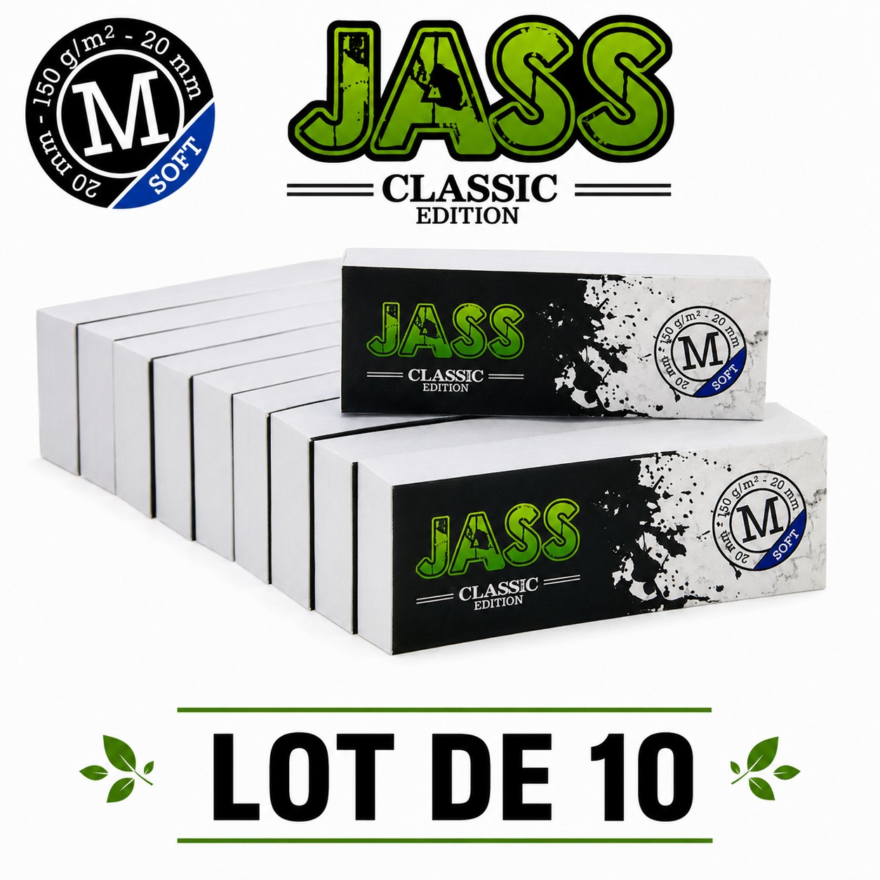 filtres JASS Classic Soft Taille M, Lot de 10 carnets de 5O