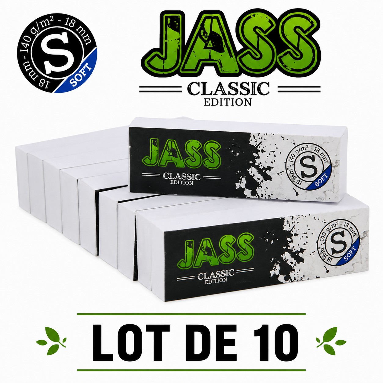 JASS Classic Soft Taille S, Lot de 10 carnets de 50