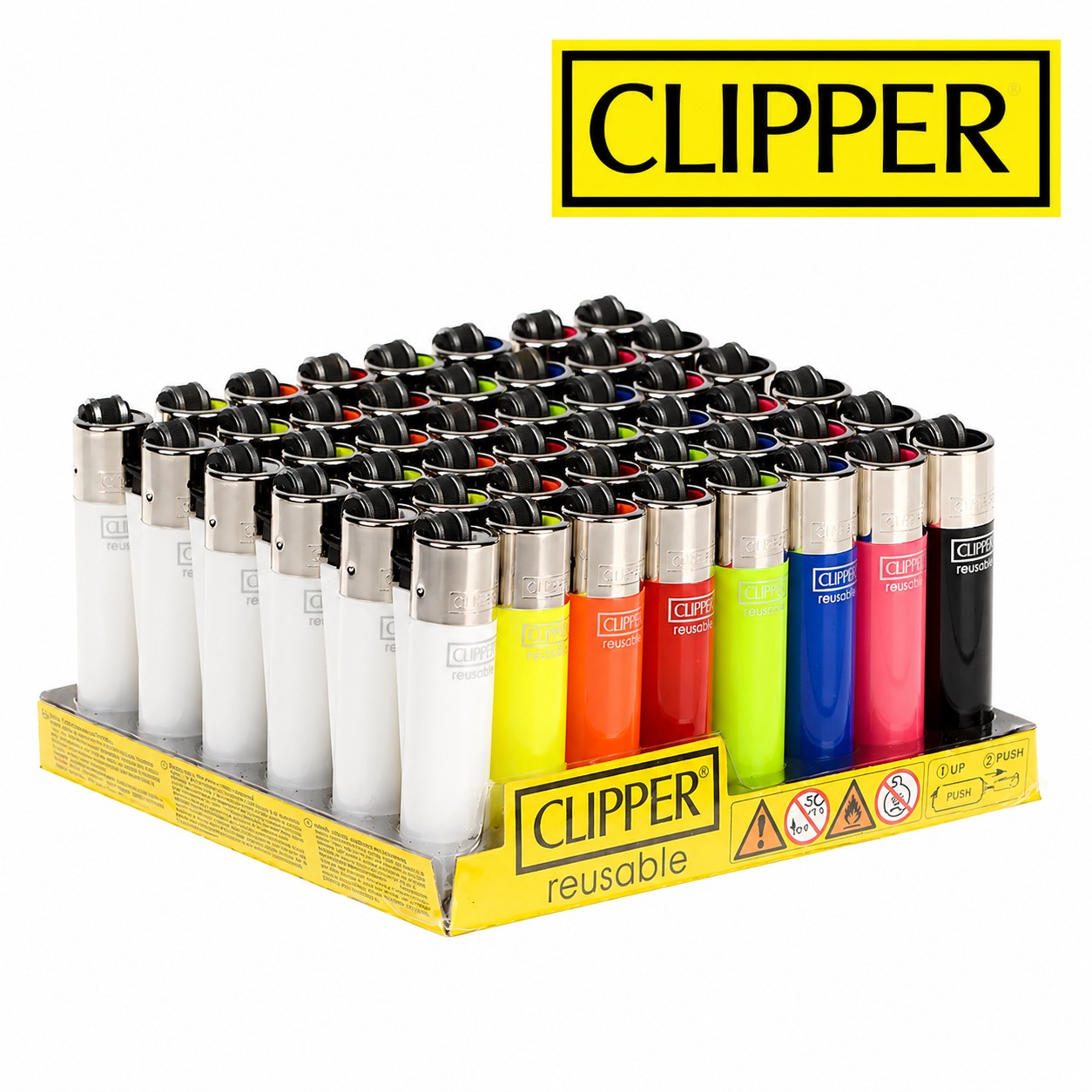 briquet MICRO CLIPPER COLOR SOLID Boîte de 50