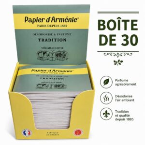 Papier d'Arménie Tradition, présentoir de 30 carnets de 36 lamelles