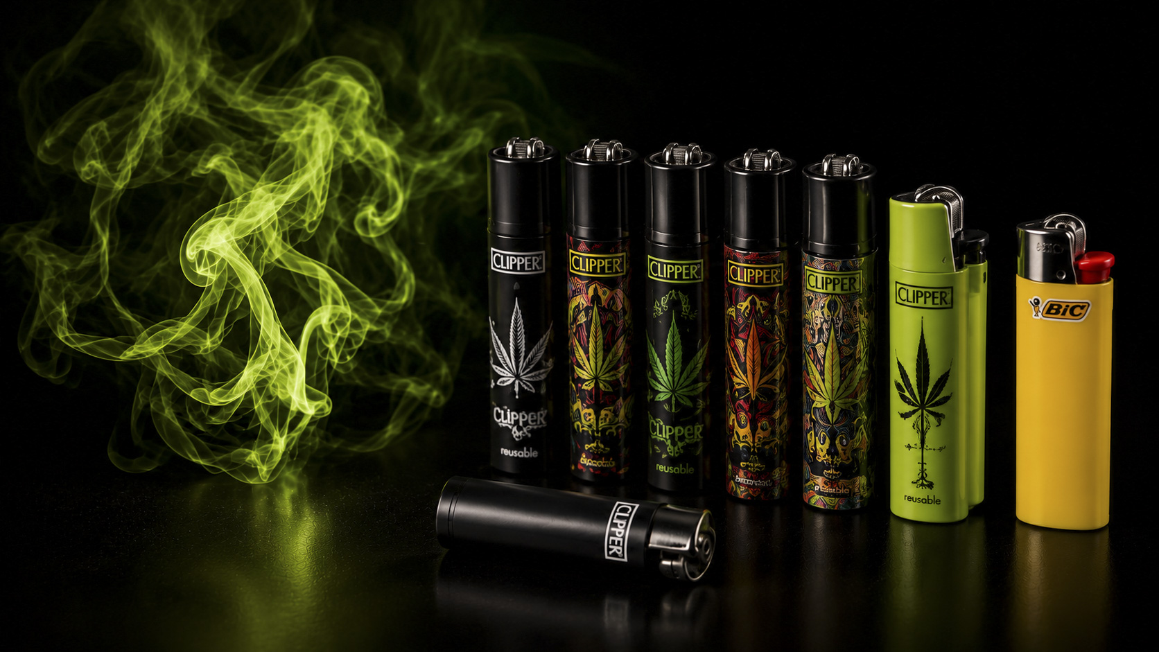 Image de catégorie, contenant des briquets CLIPPER et BIC