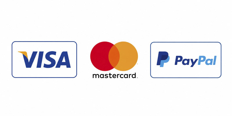 Image regroupant les logos Visa, Mastercard et Paypal