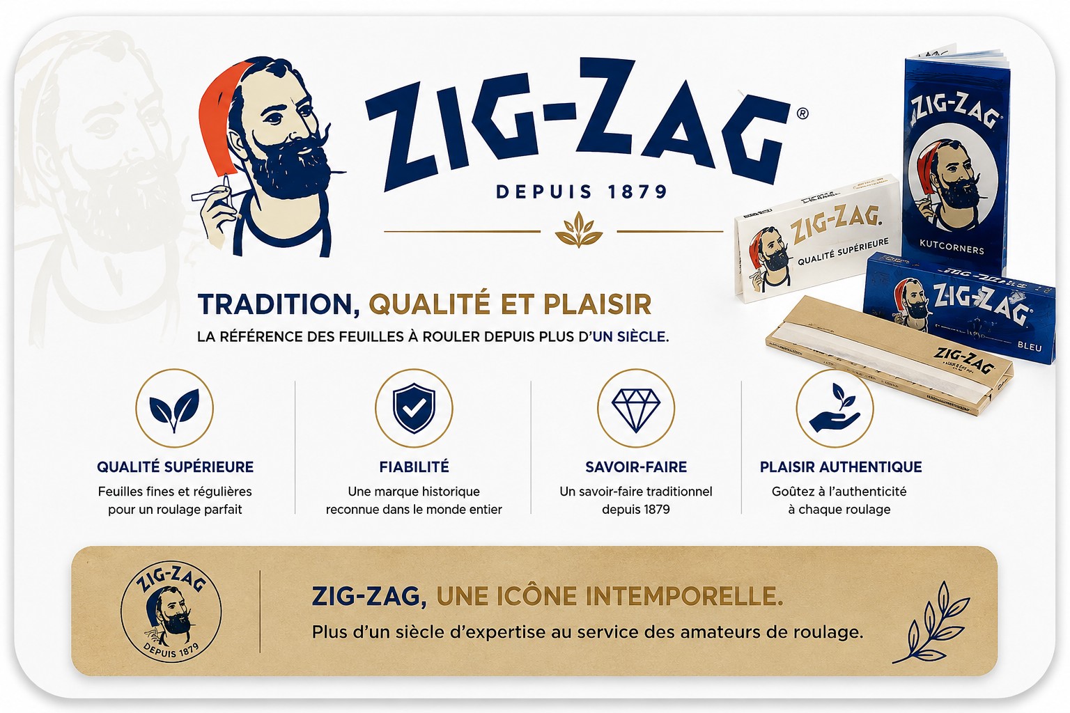 Carte de présentation de la marque Zig-Zag
